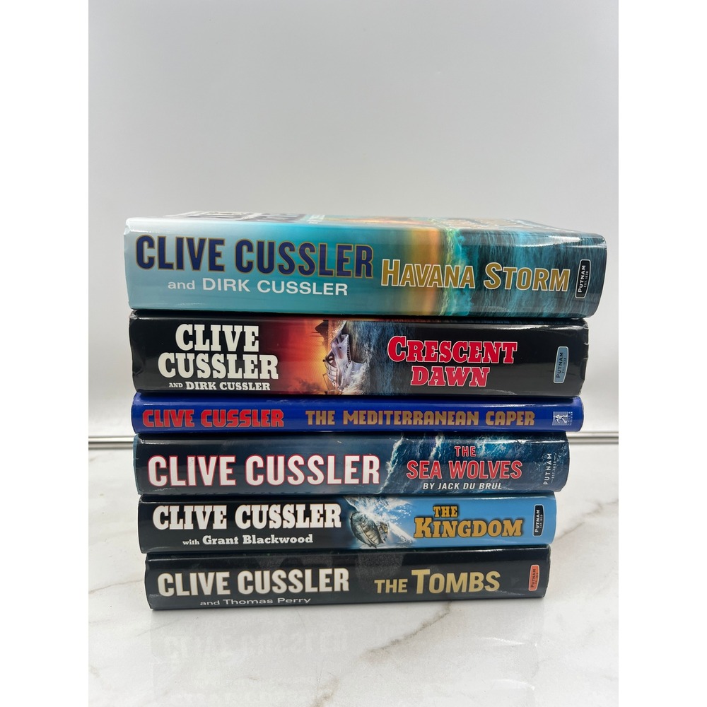 Clive Cussler Book Lot 6 Hardcover Novels Dirk Pitt Isaac Bell Fargo Adventure